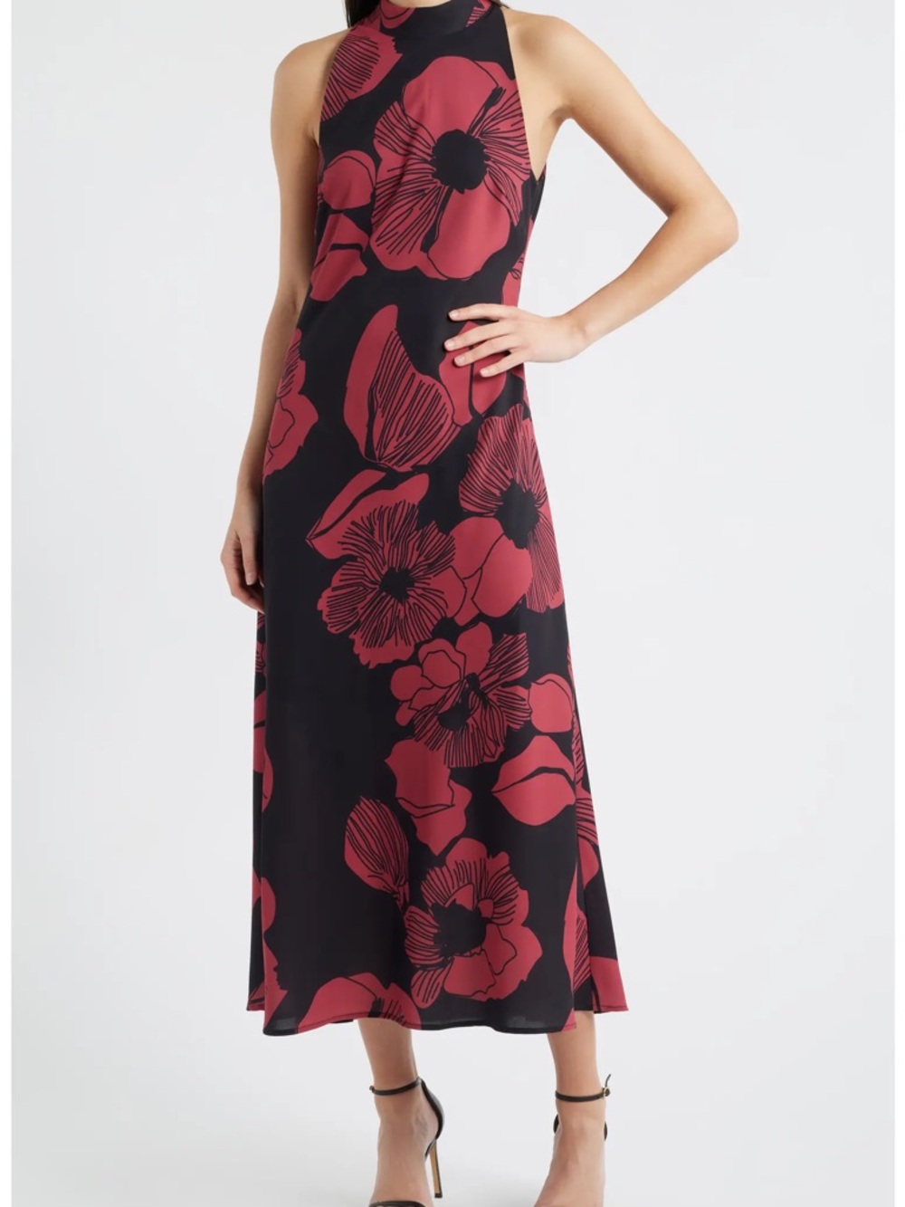 Brand new Sam Edelman halter red Floral Print Dress Sz 6